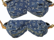 画像をギャラリービューアに読み込む, 極美品 LOUIS VUITTON ルイヴィトン ミニプリーティ ハンドバッグ M95050 モノグラムデニム レザー ブルー 中古 4b009233