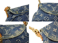 画像をギャラリービューアに読み込む, 極美品 LOUIS VUITTON ルイヴィトン ミニプリーティ ハンドバッグ M95050 モノグラムデニム レザー ブルー 中古 4b009233