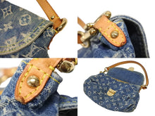 画像をギャラリービューアに読み込む, 極美品 LOUIS VUITTON ルイヴィトン ミニプリーティ ハンドバッグ M95050 モノグラムデニム レザー ブルー 中古 4b009233