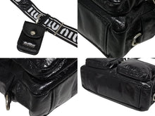 画像をギャラリービューアに読み込む, 極美品 MIUMIU ミュウミュウ 2WAY ショルダーバッグ ハンドバッグ シャインレザー ブラック シルバー金具 中古 4b009234