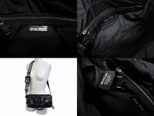 画像をギャラリービューアに読み込む, 極美品 MIUMIU ミュウミュウ 2WAY ショルダーバッグ ハンドバッグ シャインレザー ブラック シルバー金具 中古 4b009234