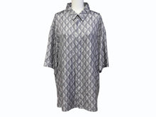 画像をギャラリービューアに読み込む, 極美品 Christian Dior クリスチャンディオール 半袖 比翼ボタンシャツ 193C545A5797 サイズ44 シルク グレー 中古 4b009235