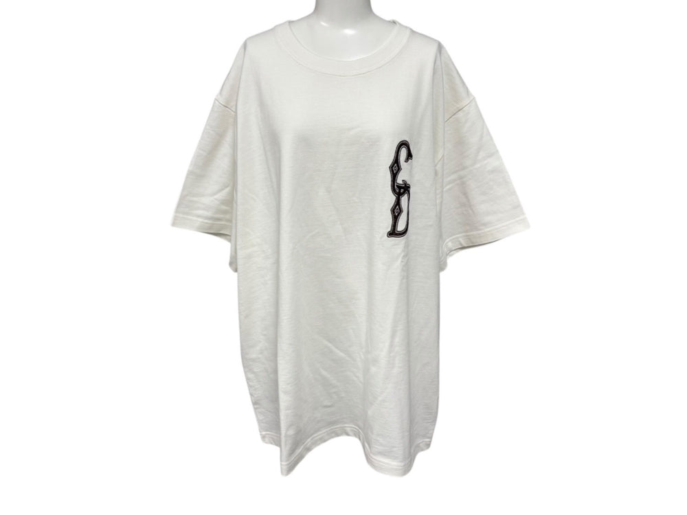 極美品 Christian Dior クリスチャンディオール 23AW 半袖Tシャツ 343J637A0554 サイズX3L アイボリー ブラウン ロゴ刺繍 中古 4b009241