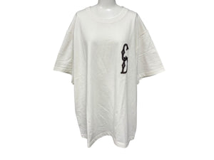 極美品 Christian Dior クリスチャンディオール 23AW 半袖Tシャツ 343J637A0554 サイズX3L アイボリー ブラウン ロゴ刺繍 中古 4b009241