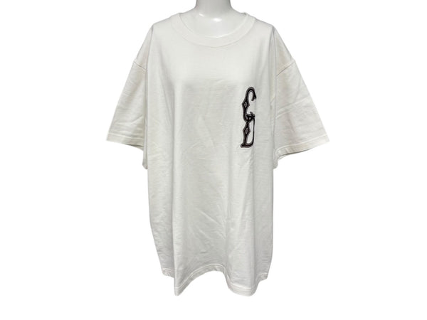 極美品 Christian Dior クリスチャンディオール 23AW 半袖Tシャツ 343J637A0554 サイズX3L アイボリー ブラウン ロゴ刺繍 中古 4b009241