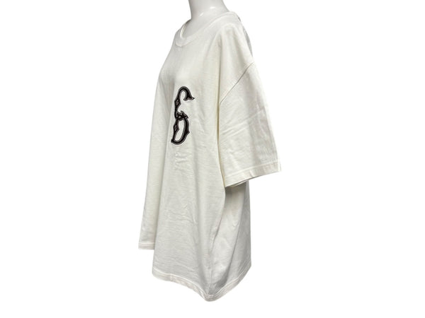 極美品 Christian Dior クリスチャンディオール 23AW 半袖Tシャツ 343J637A0554 サイズX3L アイボリー ブラウン ロゴ刺繍 中古 4b009241