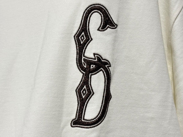 極美品 Christian Dior クリスチャンディオール 23AW 半袖Tシャツ 343J637A0554 サイズX3L アイボリー ブラウン ロゴ刺繍 中古 4b009241