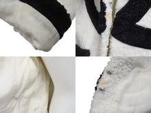 画像をギャラリービューアに読み込む, CHANEL シャネル VINTAGE ヴィンテージ テリークロス ノーカラージャケット ココマーク パイル オフホワイト ブラック 美品 中古 4b009248