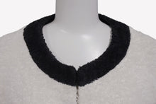 画像をギャラリービューアに読み込む, CHANEL シャネル VINTAGE ヴィンテージ テリークロス ノーカラージャケット ココマーク パイル オフホワイト ブラック 美品 中古 4b009248