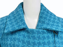 画像をギャラリービューアに読み込む, 極美品 CHANEL シャネル ダブルライダースジャケット P62365V47860 サイズ36 ココマーク ウール ブルー 千鳥格子 中古 4b009249