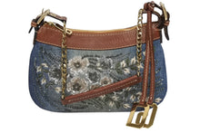 画像をギャラリービューアに読み込む, 極美品 Dolce&amp;Gabbana ドルチェ&amp;ガッバーナ ワンショルダーバッグ デニム スパンコール ショルダーバッグ ブルー ブラウン 中古 4b009257