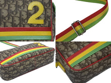 画像をギャラリービューアに読み込む, Christian Dior クリスチャンディオール ガリアーノ期 ショルダーバッグ トロッター ラスタ キャンバス レザー シルバー金具 良品 中古 4b009265