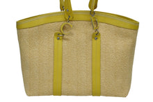 Load image into Gallery viewer, CHRISTIAN DIOR クリスチャンディオール トートバッグ ハンドバッグ フラワー 07-BO-1005 ラフィア レザー 美品 中古 4b009267