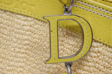Load image into Gallery viewer, CHRISTIAN DIOR クリスチャンディオール トートバッグ ハンドバッグ フラワー 07-BO-1005 ラフィア レザー 美品 中古 4b009267