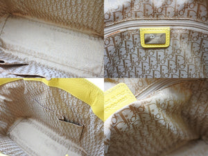 CHRISTIAN DIOR クリスチャンディオール トートバッグ ハンドバッグ フラワー 07-BO-1005 ラフィア レザー 美品 中古 4b009267