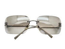 画像をギャラリービューアに読み込む, CHANEL シャネル リムレス サングラス 4017-D c.159/6I サイズ62□14 120 ココマーク ラインストーン メタル シルバー 美品 中古 4b009271