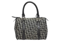 画像をギャラリービューアに読み込む, Christian Dior クリスチャンディオール トロッター ハンドバッグ ミニボストンバッグ ブラック キャンバス 美品 中古 4b009283