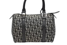 画像をギャラリービューアに読み込む, Christian Dior クリスチャンディオール トロッター ハンドバッグ ミニボストンバッグ ブラック キャンバス 美品 中古 4b009283