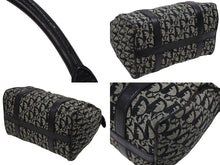 画像をギャラリービューアに読み込む, Christian Dior クリスチャンディオール トロッター ハンドバッグ ミニボストンバッグ ブラック キャンバス 美品 中古 4b009283