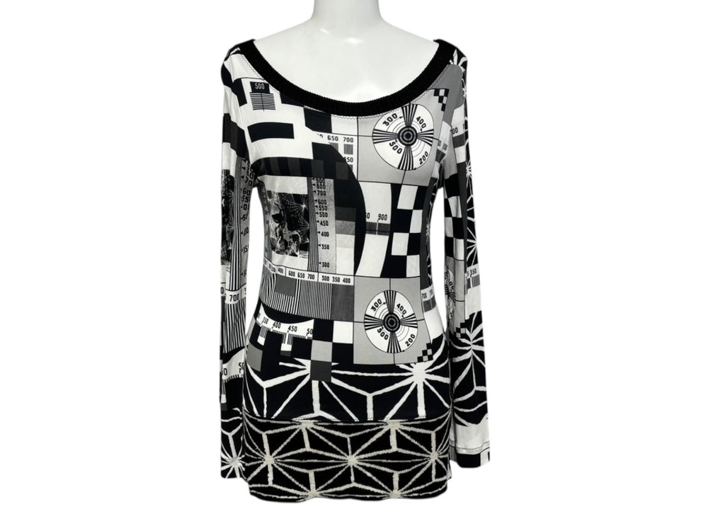 Jean Paul Gaultier Jean Paul Gaultier Long Sleeve T-shirt 10552_1781 Black White Nylon Good Condition Used 4b009285
