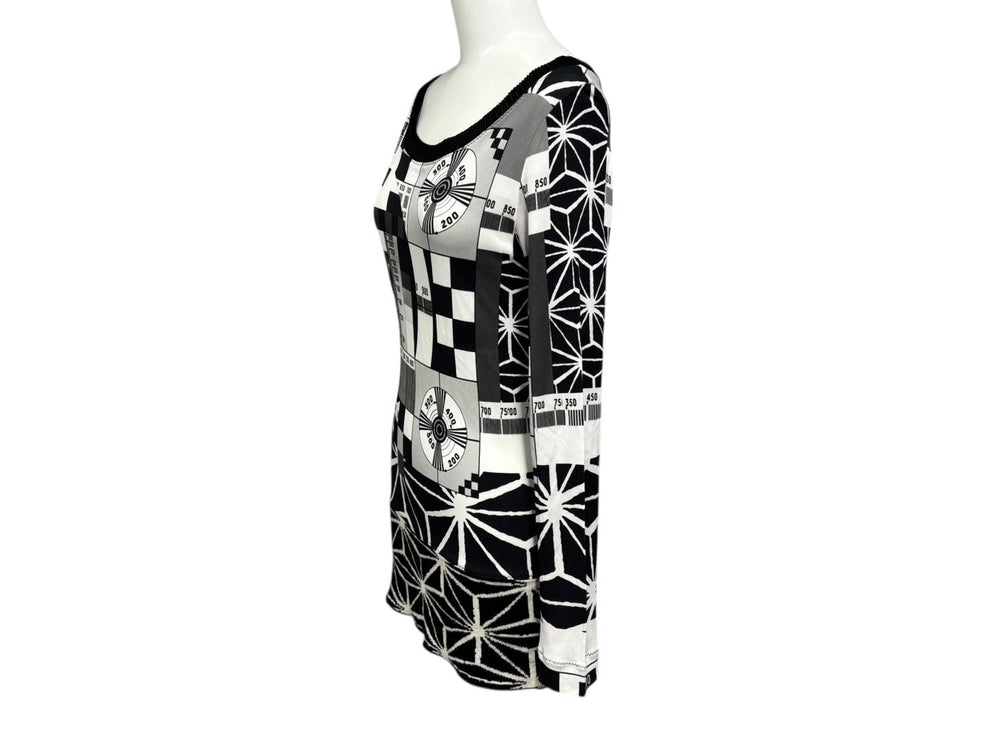 Jean Paul Gaultier ジャンポール・ゴルチェ 長袖Ｔシャツ 10552_1781 ブラック ホワイト ナイロン 美品 中古 4b009285