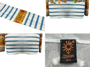 新品同様 JEAN PAUL GAULTIER SOLEIL ジャンポールゴルチエ パワーネット シアートップス ロングカットソー ホワイト マルチカラー 中古 4b009286