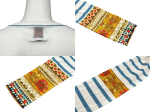 新品同様 JEAN PAUL GAULTIER SOLEIL ジャンポールゴルチエ パワーネット シアートップス ロングカットソー ホワイト マルチカラー 中古 4b009286