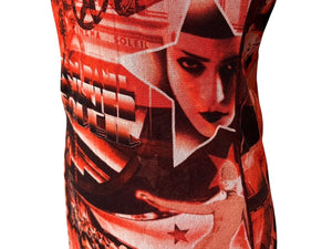 新品同様 JEAN PAUL GAULTIER SOLEIL ジャンポールゴルチエ パワーネット シアートップス ロングカットソー レッド 中古 4b009287