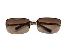 画像をギャラリービューアに読み込む, 極美品 CHANEL シャネル ハーフリム サングラス 4113 c.292/13 サイズ65□15 120 ココマーク ブラウン ゴールド 中古 4b009290