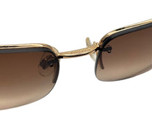 画像をギャラリービューアに読み込む, 極美品 CHANEL シャネル ハーフリム サングラス 4113 c.292/13 サイズ65□15 120 ココマーク ブラウン ゴールド 中古 4b009290