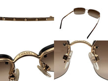 画像をギャラリービューアに読み込む, 極美品 CHANEL シャネル ハーフリム サングラス 4113 c.292/13 サイズ65□15 120 ココマーク ブラウン ゴールド 中古 4b009290