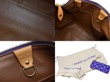 画像をギャラリービューアに読み込む, 新品同様 LOUIS VUITTON ルイヴィトン スピーディ P9 バンドリエール40 M11597 2WAY ボストンバッグ パープル ゴールド金具 中古 4b009293