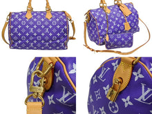 画像をギャラリービューアに読み込む, 新品同様 LOUIS VUITTON ルイヴィトン スピーディ P9 バンドリエール40 M11597 2WAY ボストンバッグ パープル ゴールド金具 中古 4b009293
