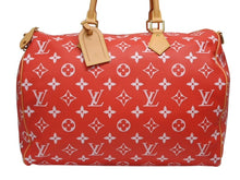 画像をギャラリービューアに読み込む, 新品同様 LOUIS VUITTON ルイヴィトン モノグラム スピーディ P9 バンドリエール 50 M46961 ヴェール カーフレザー レッド 中古 4b009294