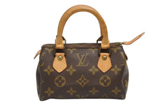 LOUIS VUITTON ルイヴィトン ミニスピーディ ハンドバッグ モノグラム M41534 PVC ブラウン 美品 中古 4b009296