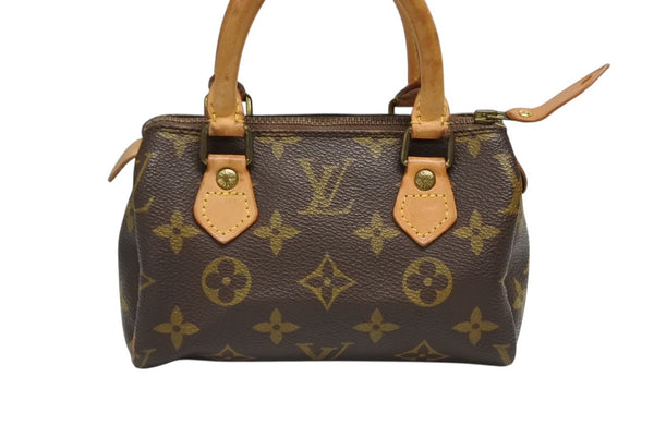 LOUIS VUITTON ルイヴィトン ミニスピーディ ハンドバッグ モノグラム M41534 PVC ブラウン 美品 中古 4b009296
