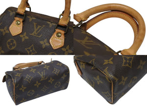 LOUIS VUITTON ルイヴィトン ミニスピーディ ハンドバッグ モノグラム M41534 PVC ブラウン 美品 中古 4b009296