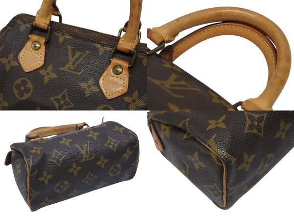 LOUIS VUITTON ルイヴィトン ミニスピーディ ハンドバッグ モノグラム M41534 PVC ブラウン 美品 中古 4b009296