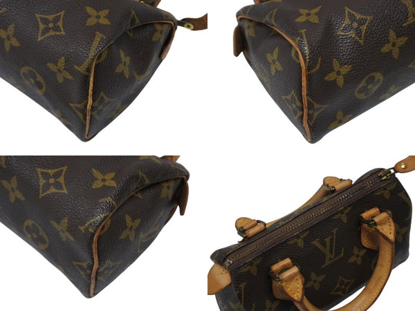 LOUIS VUITTON ルイヴィトン ミニスピーディ ハンドバッグ モノグラム M41534 PVC ブラウン 美品 中古 4b009296
