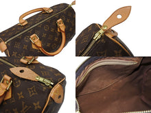 画像をギャラリービューアに読み込む, 極美品 LOUISVUITTON ルイヴィトン スピーディ35 ハンドバッグ M41526 モノグラムキャンバス ゴールド金具 ブラウン 中古 4b009304