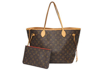 画像をギャラリービューアに読み込む, LOUIS VUITTON ルイヴィトン トートバッグ モノグラム M40156 ネヴァーフルMM 廃盤 ブラウン PVCコーティングキャンバス 美品 中古 4b009323