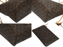 画像をギャラリービューアに読み込む, LOUIS VUITTON ルイヴィトン トートバッグ モノグラム M40156 ネヴァーフルMM 廃盤 ブラウン PVCコーティングキャンバス 美品 中古 4b009323