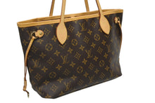 画像をギャラリービューアに読み込む, LOUIS VUITTON ルイヴィトン モノグラム ネヴァーフルPM ハンドバッグ M40155 ブラウン PVC ヌメ革 ゴールド金具 美品 中古 4b009324