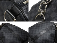画像をギャラリービューアに読み込む, 極美品 LOUIS VUITTON ルイヴィトン キーポルバンドリエール55 ボストンバッグ N41413 ダミエグラフィット ブラック 中古 4b009329