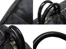 画像をギャラリービューアに読み込む, 極美品 LOUIS VUITTON ルイヴィトン キーポルバンドリエール55 ボストンバッグ N41413 ダミエグラフィット ブラック 中古 4b009329