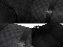 画像をギャラリービューアに読み込む, 極美品 LOUIS VUITTON ルイヴィトン キーポルバンドリエール55 ボストンバッグ N41413 ダミエグラフィット ブラック 中古 4b009329