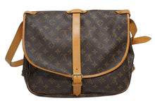 画像をギャラリービューアに読み込む, LOUIS VUITTON ルイヴィトン ソミュール35 ショルダーバッグ モノグラム M42254 PVC ヌメ革 ブラウン ゴールド金具 美品 中古 4b009330