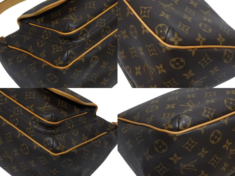 Very Good Condition LOUIS VUITTON Monogram Tikal PM One Shoulder Bag M40078 Brown Logo Gold Hardware Used 4b009332