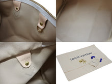 画像をギャラリービューアに読み込む, 新品未使用品 LOUIS VUITTON ルイヴィトン スピーディ25 ハンドバッグ N41371 ダミエアズールキャンバス ホワイト ブラウン 中古 4b009336