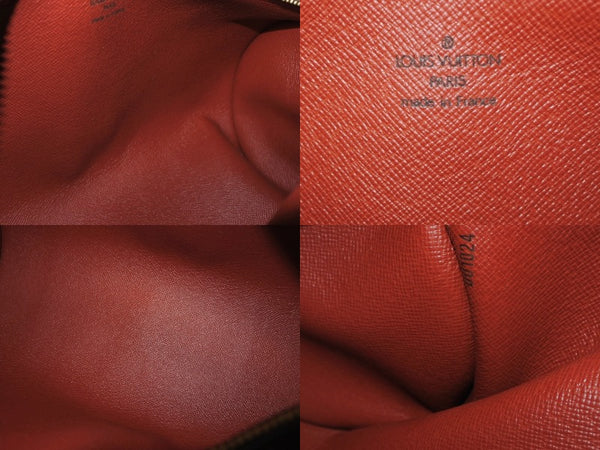 極美品 LOUIS VUITTON ルイヴィトン ハンドバッグ ドラム型 筒状 ダミエ パピヨン26 N51304 ブラウン ゴールド金具 中古 4b009354
